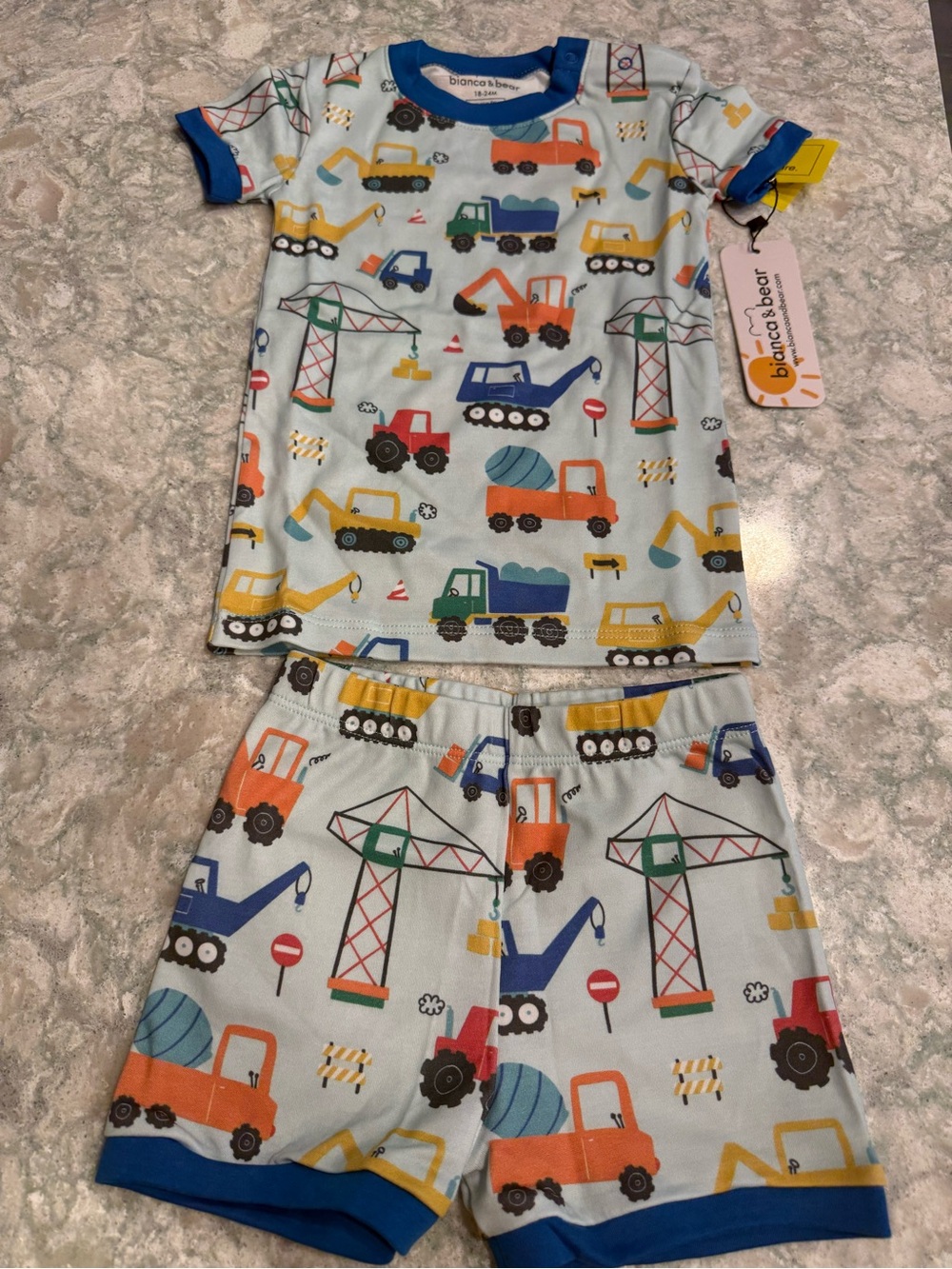 NWT Bianca & Bear Construction Pima Cotton Pajama Set 18-24M